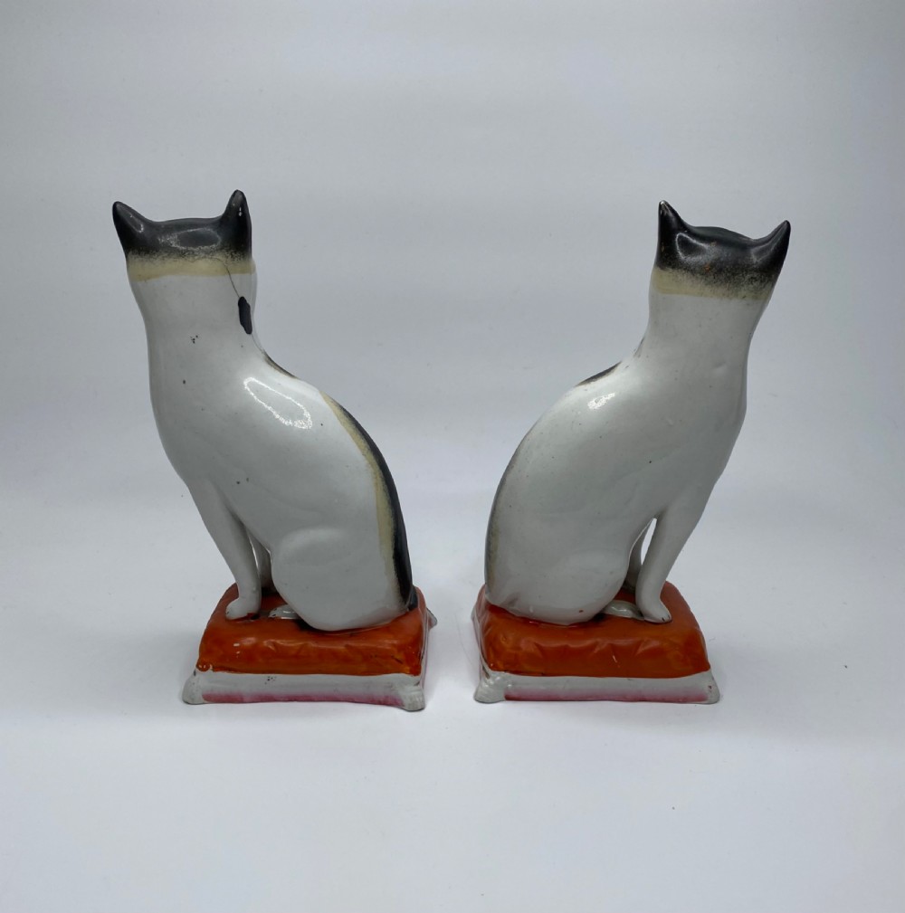 Rare original Staffordshire pottery cats, c. 1850. View V