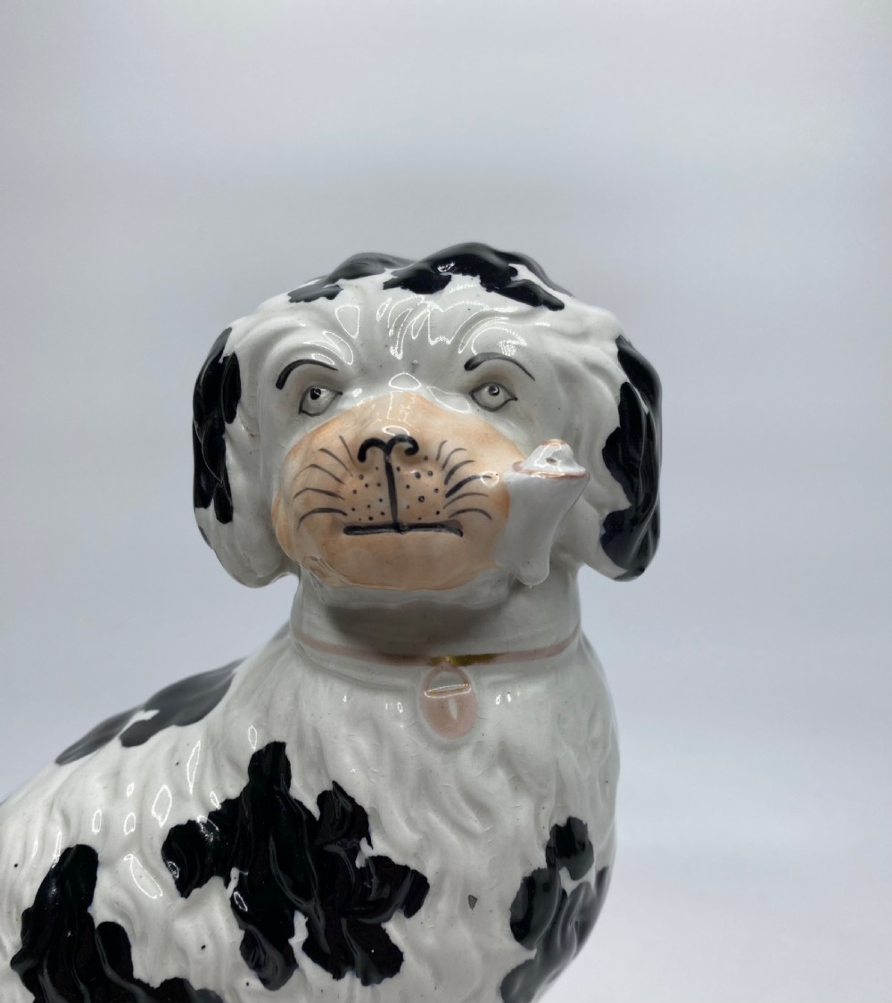 Pair Staffordshire Pipe Smoking dogs, c. 1850. View XIV