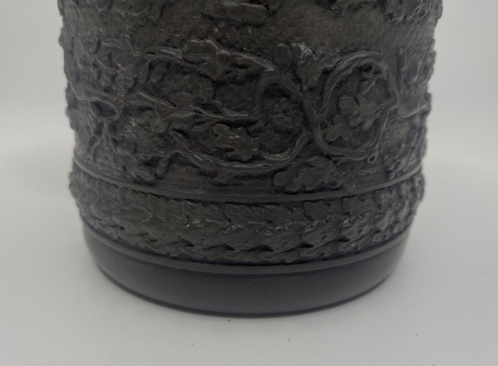 Wedgwood black basalt mug, silver mounted, d. 1808. View V
