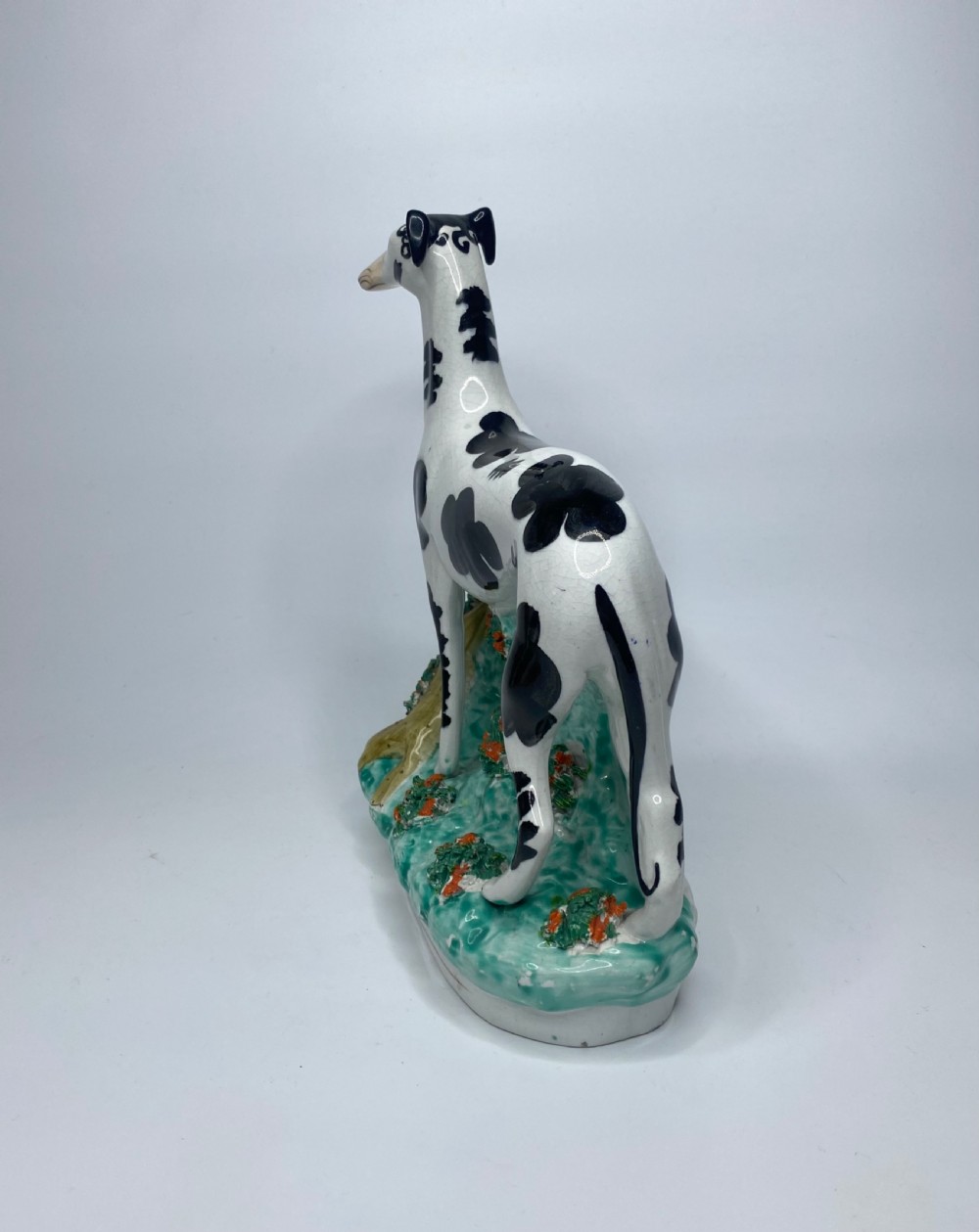 Staffordshire pottery Greyhounds, c. 1850. View V