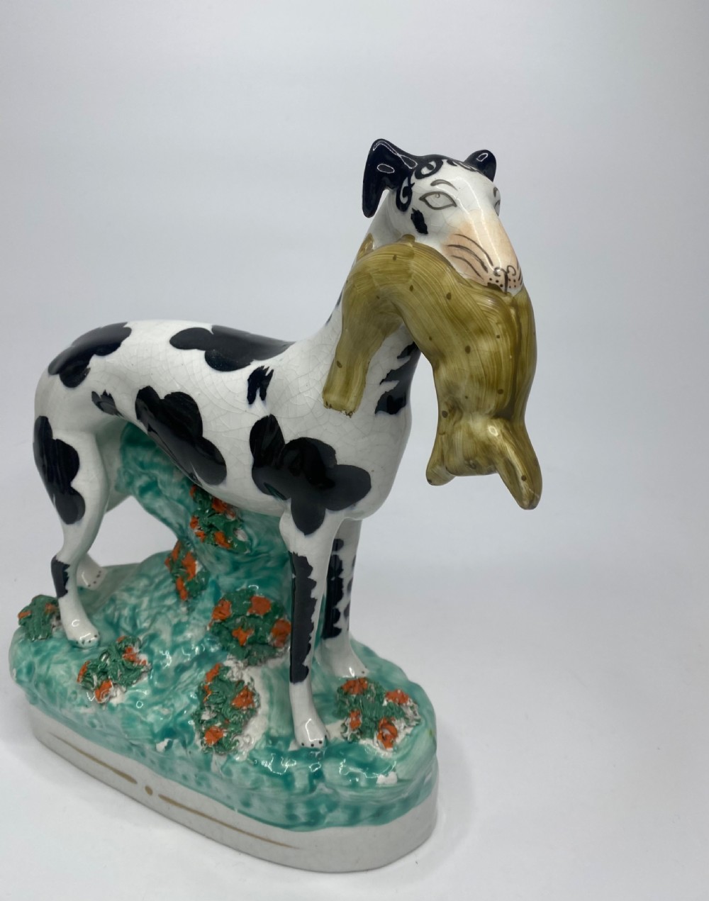 Staffordshire pottery Greyhounds, c. 1850. View VIII