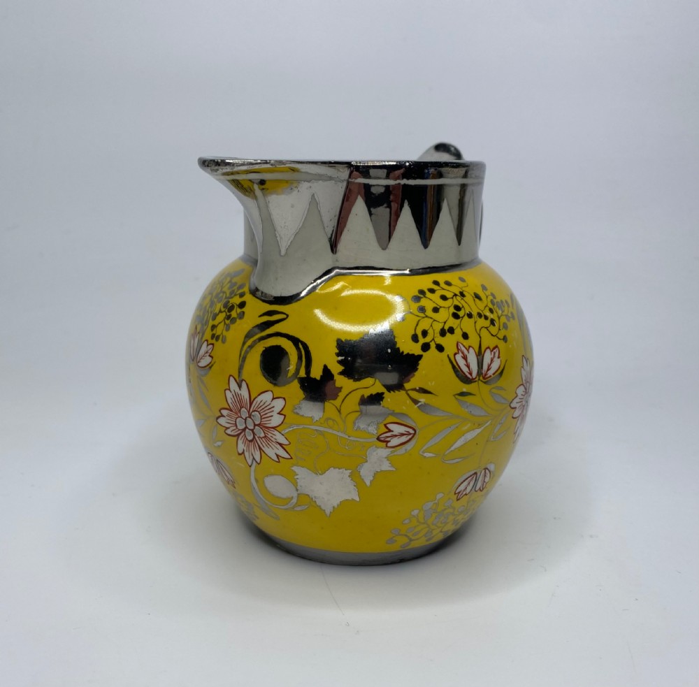 English pottery Canary Yellow silver lustre jug, c. 1820. View II