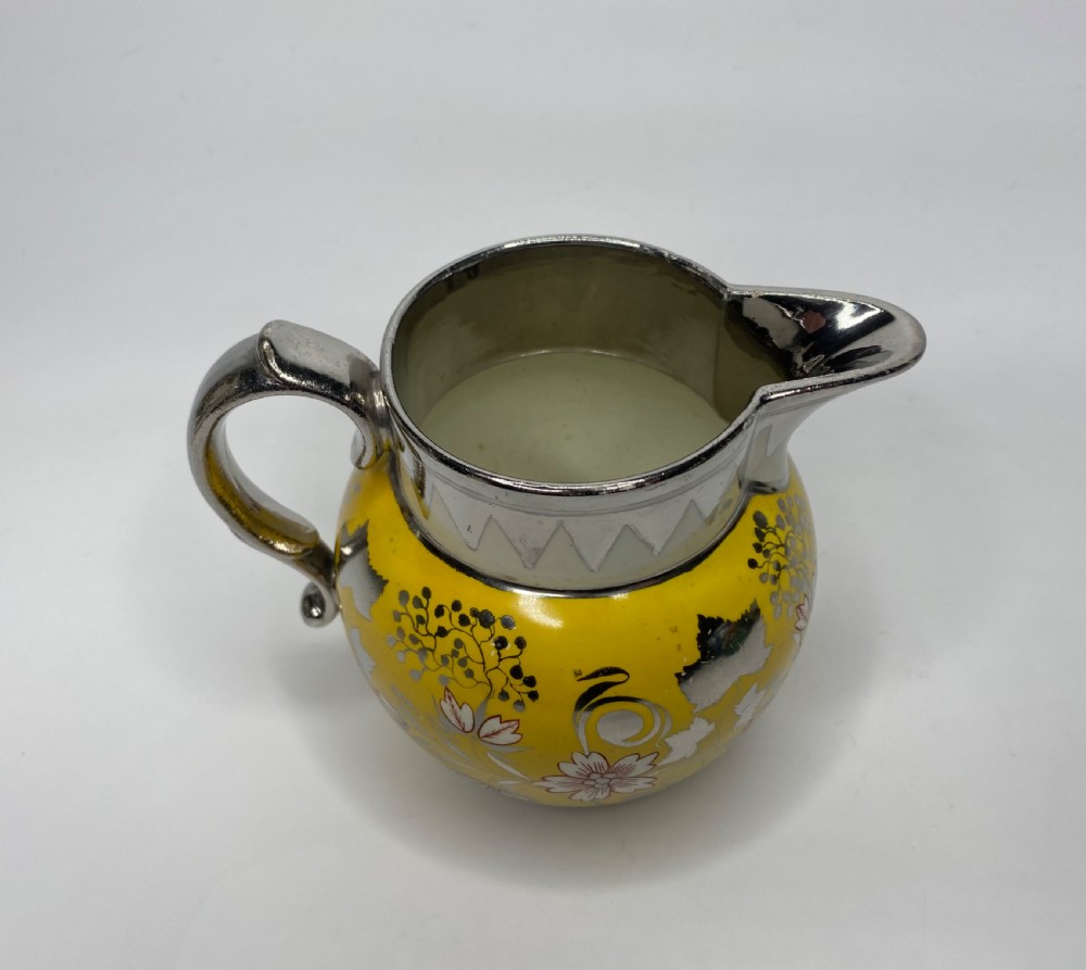 English pottery Canary Yellow silver lustre jug, c. 1820. View V