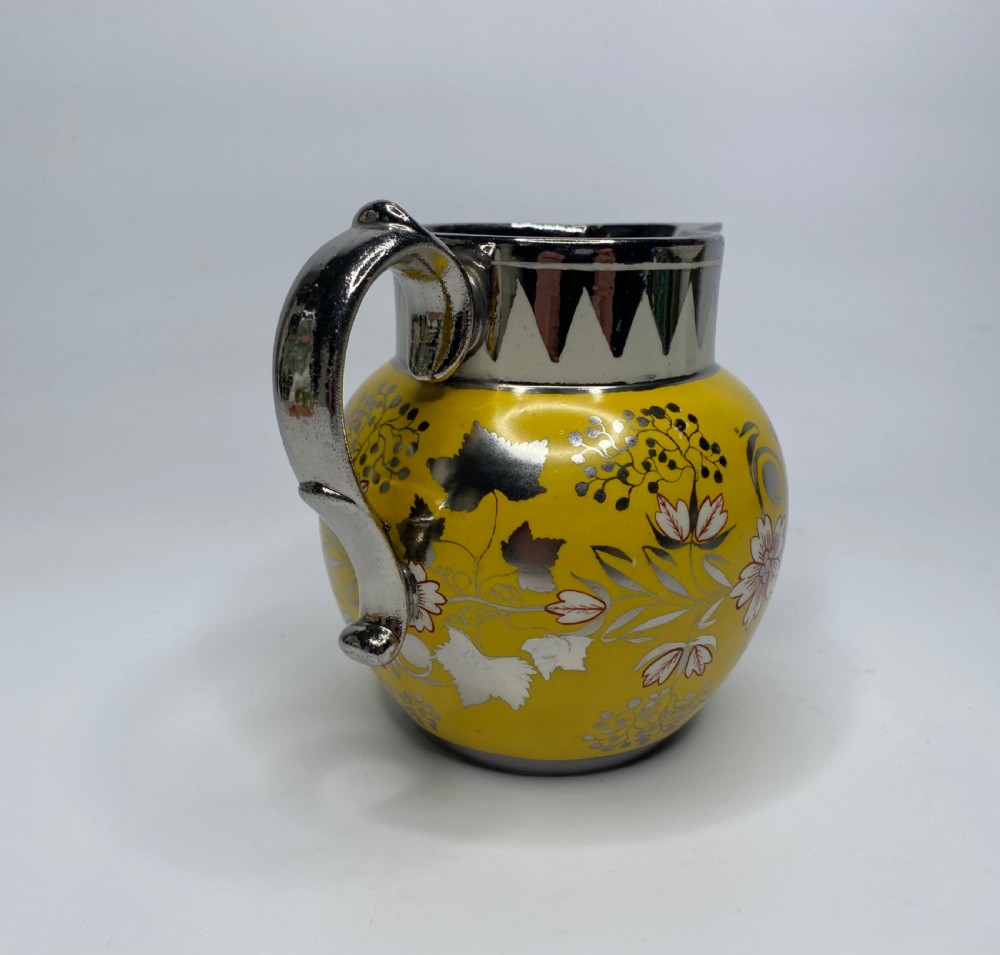 English pottery Canary Yellow silver lustre jug, c. 1820. View VI