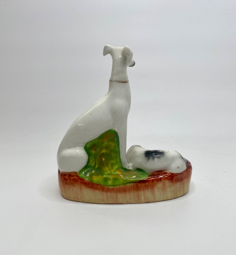 Staffordshire pottery Greyhound & Harrier, c. 1850. View III