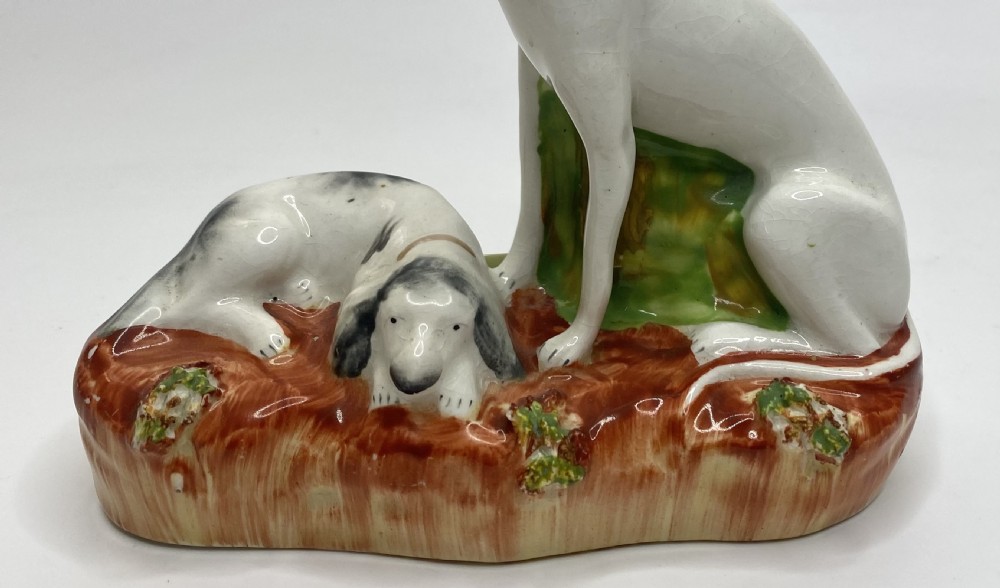 Staffordshire pottery Greyhound & Harrier, c. 1850. View IV