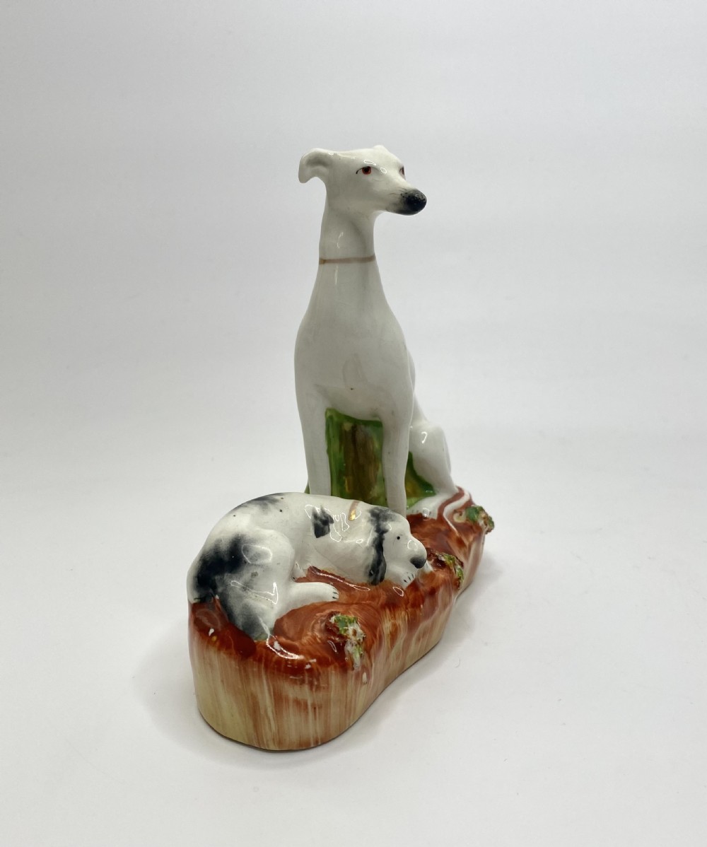 Staffordshire pottery Greyhound & Harrier, c. 1850. View VI