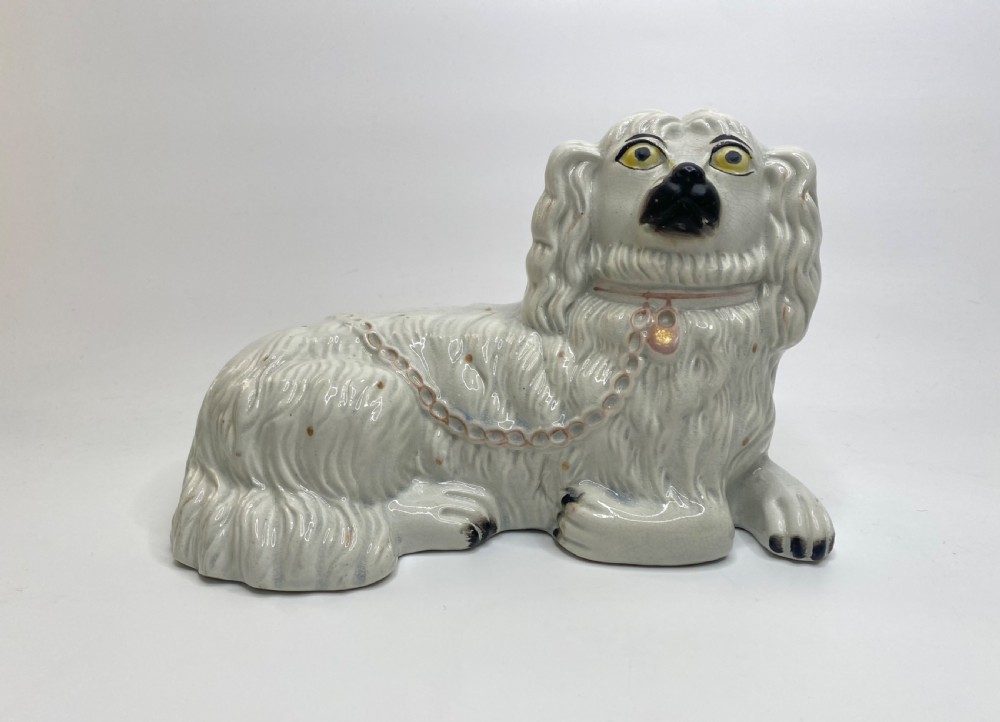 Rare pair of Staffordshire Spaniels, c. 1850. View II
