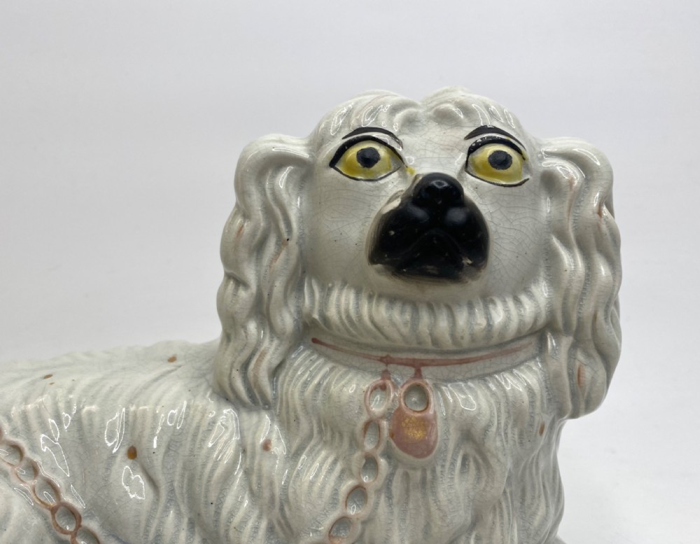 Rare pair of Staffordshire Spaniels, c. 1850. View III