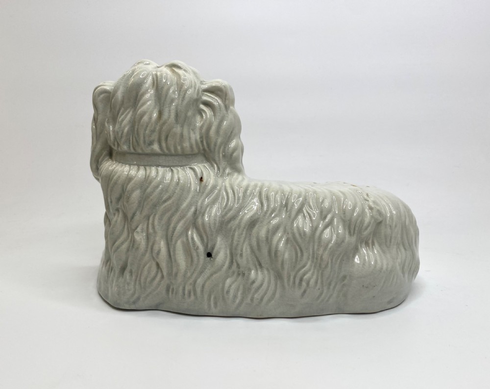 Rare pair of Staffordshire Spaniels, c. 1850. View V