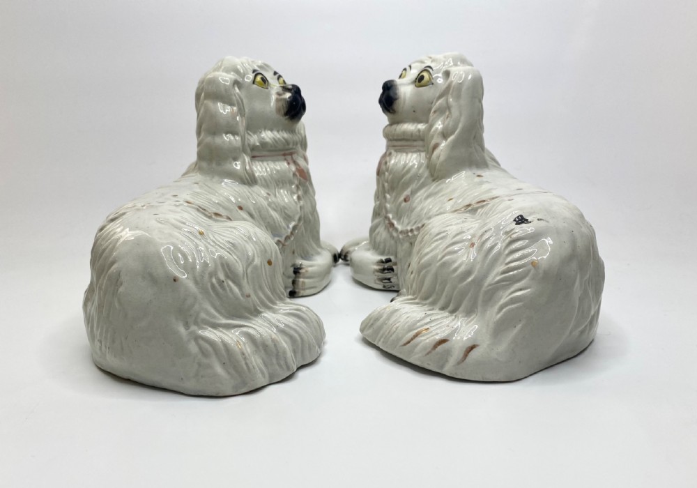 Rare pair of Staffordshire Spaniels, c. 1850. View VII