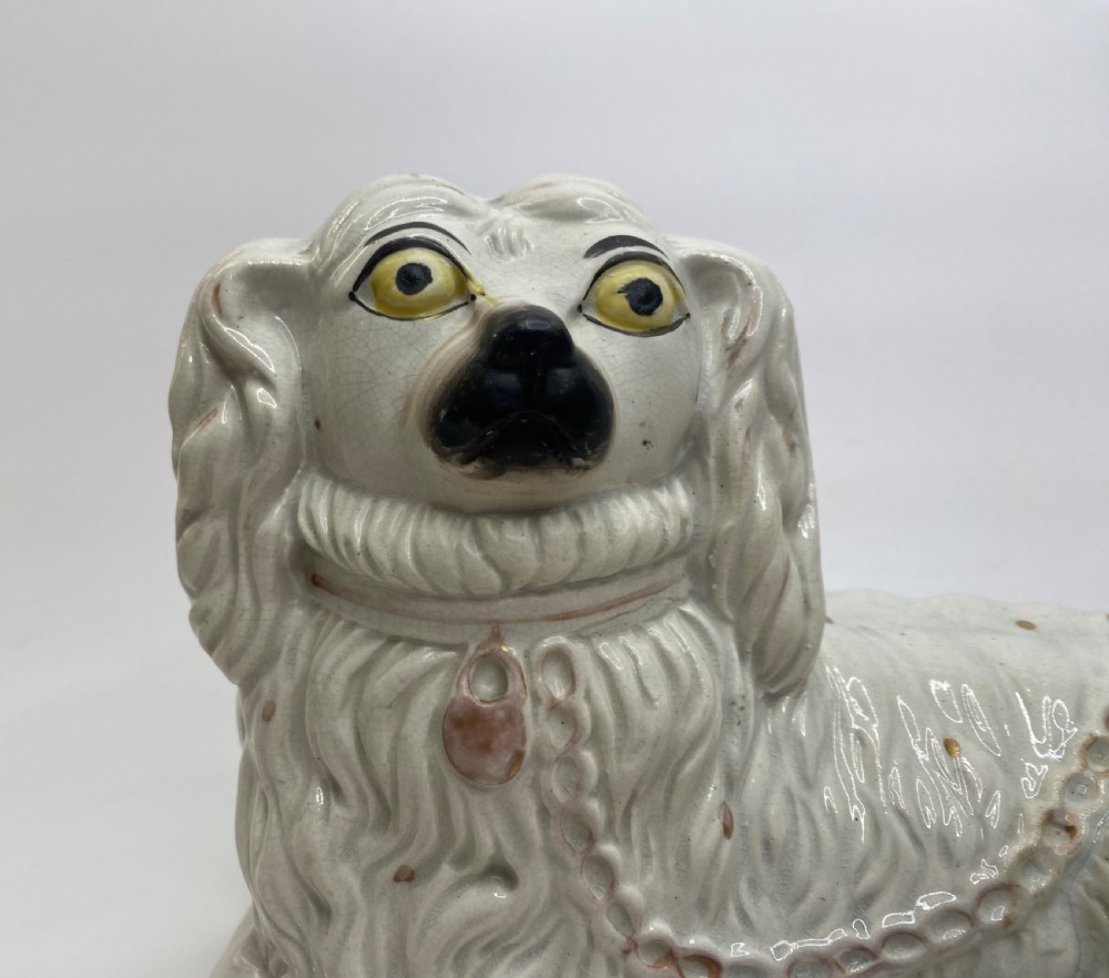 Rare pair of Staffordshire Spaniels, c. 1850. View VIII