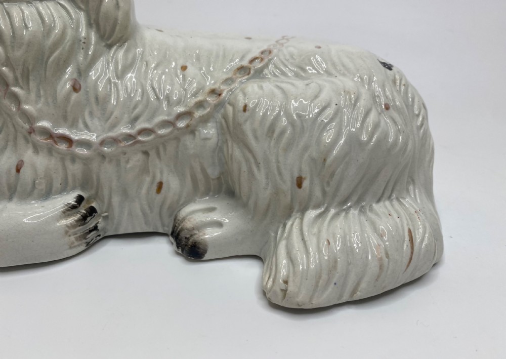 Rare pair of Staffordshire Spaniels, c. 1850. View IX