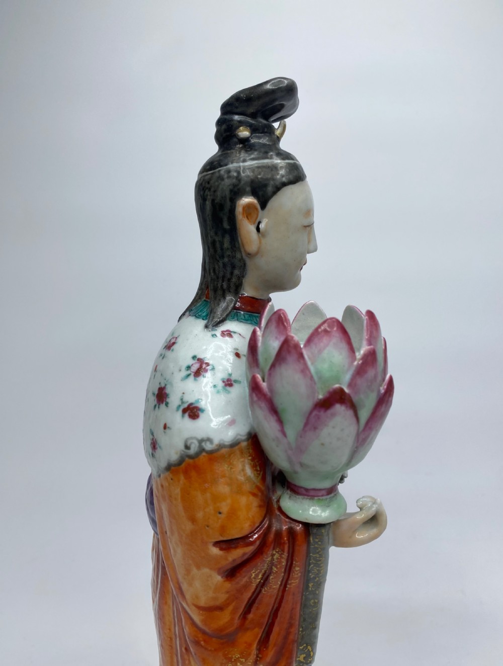 Pair Chinese porcelain candlesticks, c. 1760. Qianlong Period. View VIII