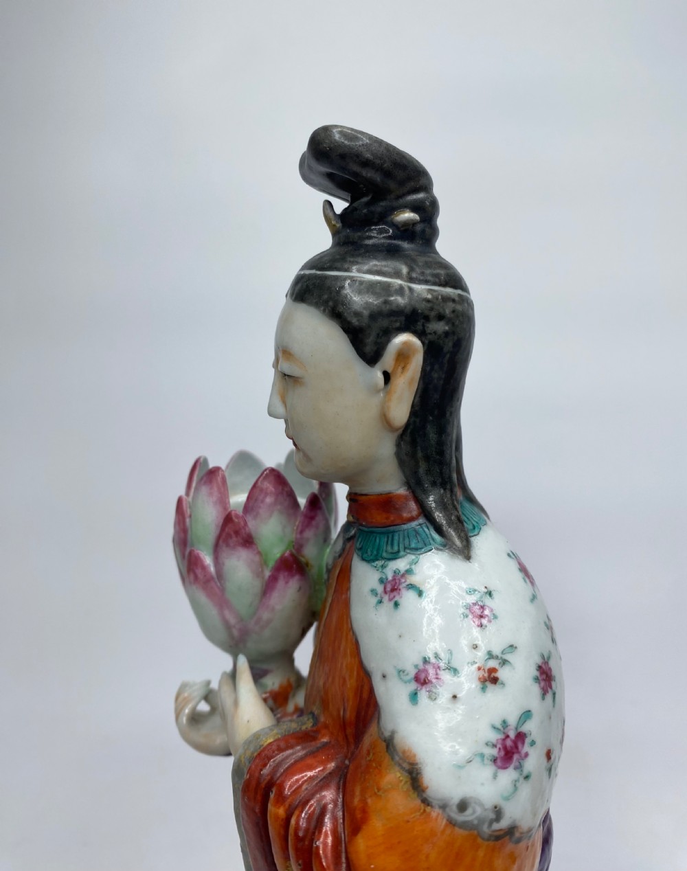 Pair Chinese porcelain candlesticks, c. 1760. Qianlong Period. View XI
