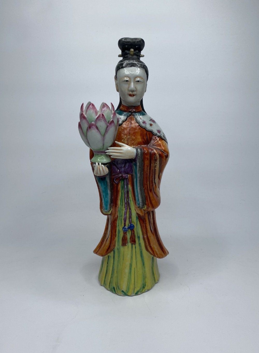 Pair Chinese porcelain candlesticks, c. 1760. Qianlong Period. View XIII
