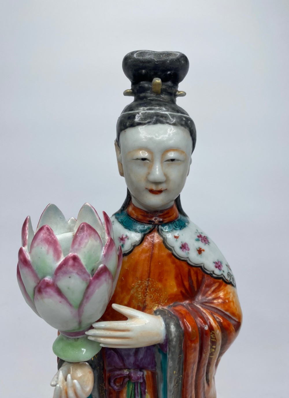 Pair Chinese porcelain candlesticks, c. 1760. Qianlong Period. View XIV