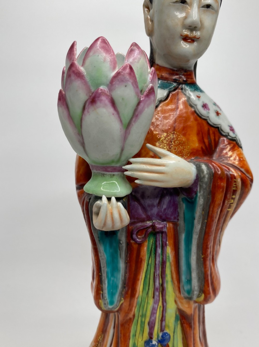 Pair Chinese porcelain candlesticks, c. 1760. Qianlong Period. View XV