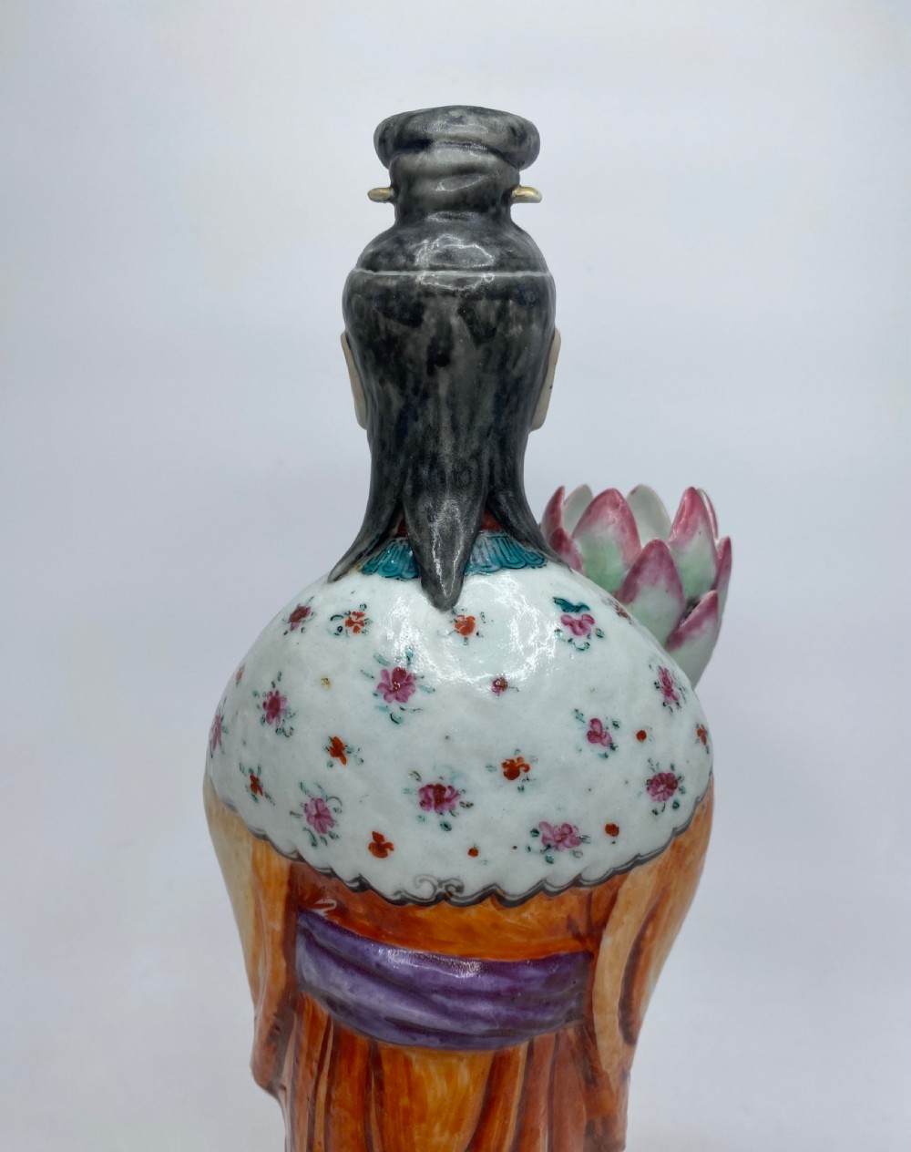 Pair Chinese porcelain candlesticks, c. 1760. Qianlong Period. View XVII