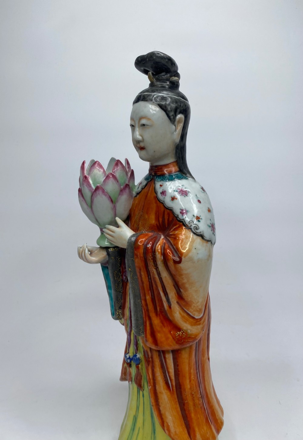 Pair Chinese porcelain candlesticks, c. 1760. Qianlong Period. View XVIII