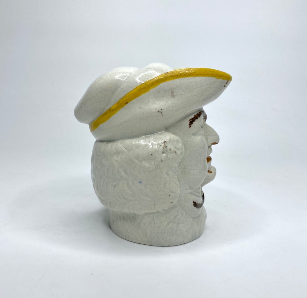 Yorkshire Prattware stirrup cup ‘Vicar & Moses’, c. 1830. View III