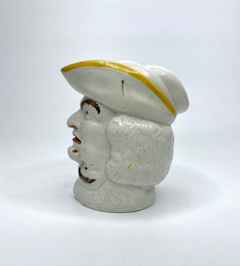 Yorkshire Prattware stirrup cup ‘Vicar & Moses’, c. 1830. View V