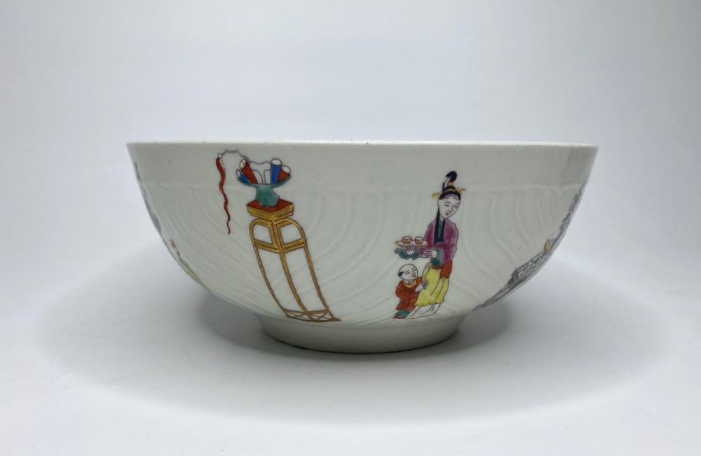 Worcester porcelain ‘Monkey in a tree’ pattern bowl, c. 1770. View IV