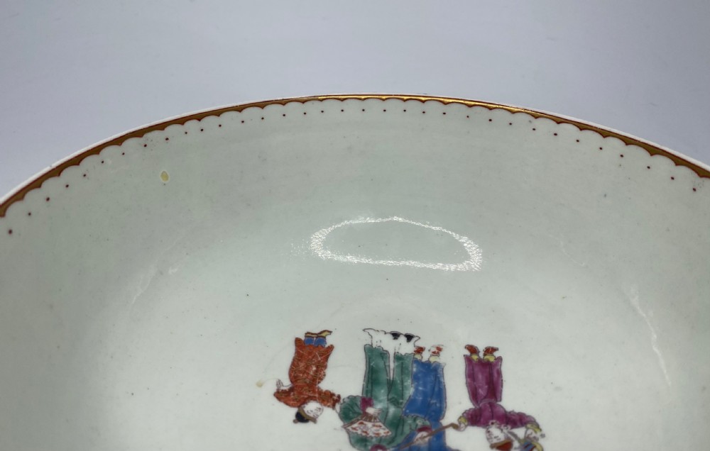 Worcester porcelain ‘Monkey in a tree’ pattern bowl, c. 1770. View XV