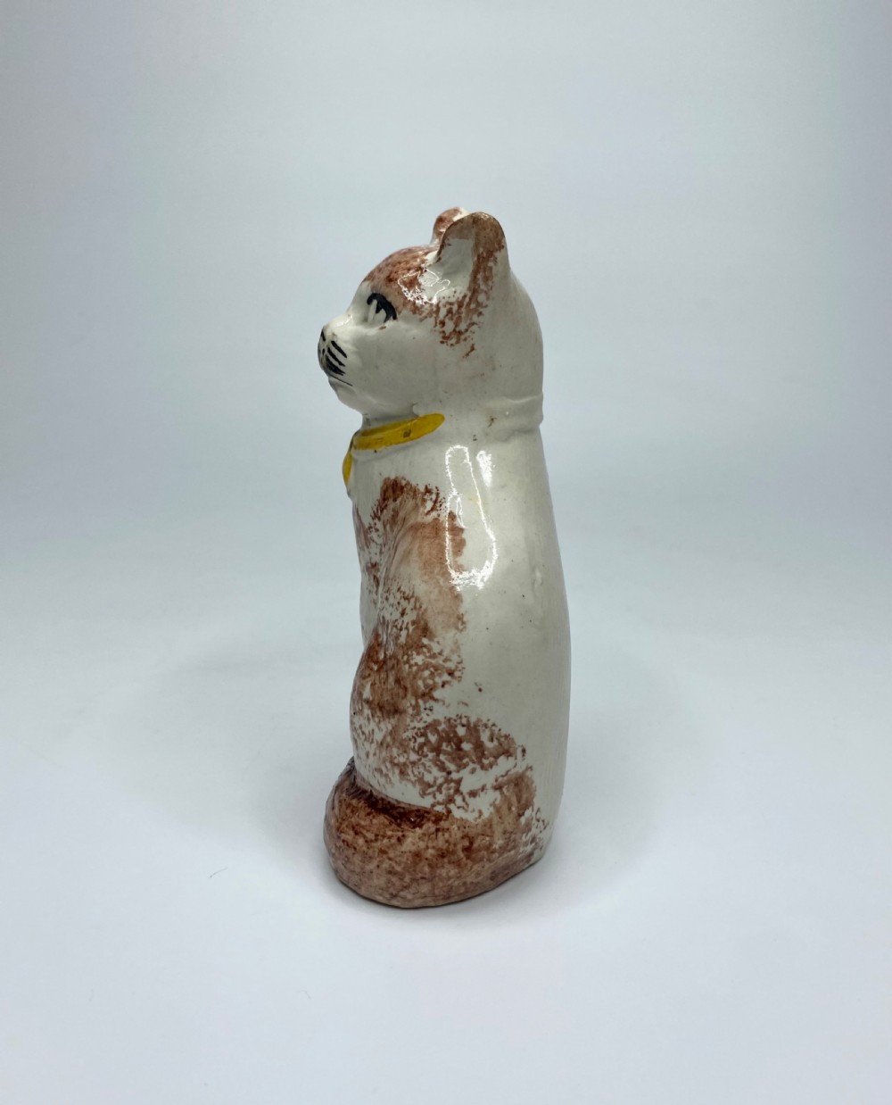 Staffordshire pottery seated cat, c. 1870. View II