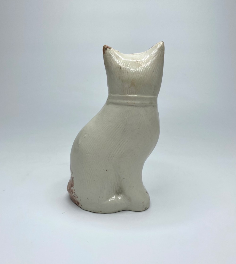 Staffordshire pottery seated cat, c. 1870. View III