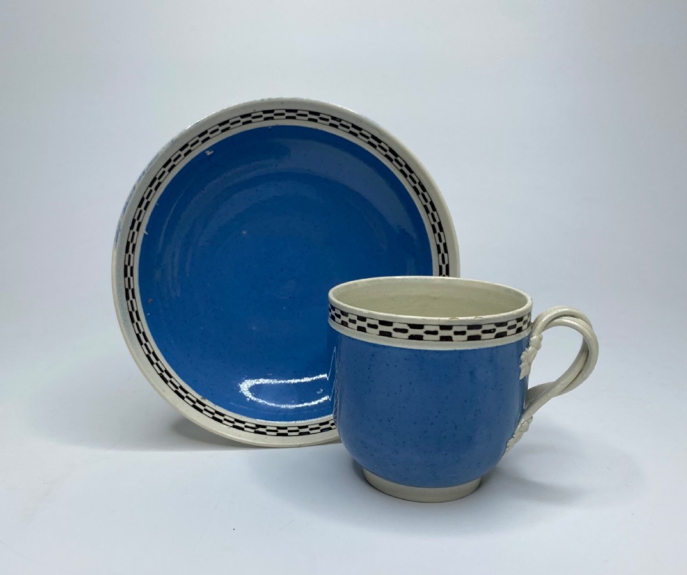 Leeds Pottery banded cup and saucer, c. 1790.