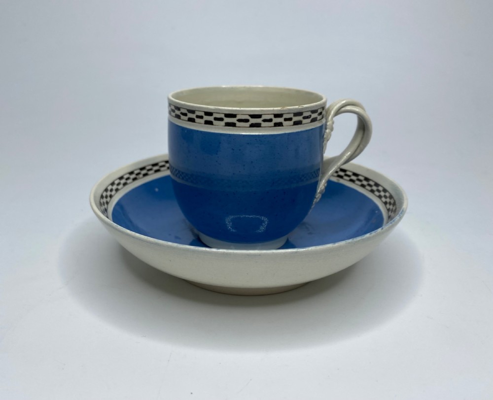Leeds Pottery banded cup and saucer, c. 1790. View VII