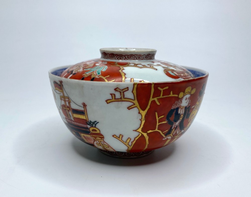 Imari ‘Black Ship’ bowl & cover, Meiji Period. View V
