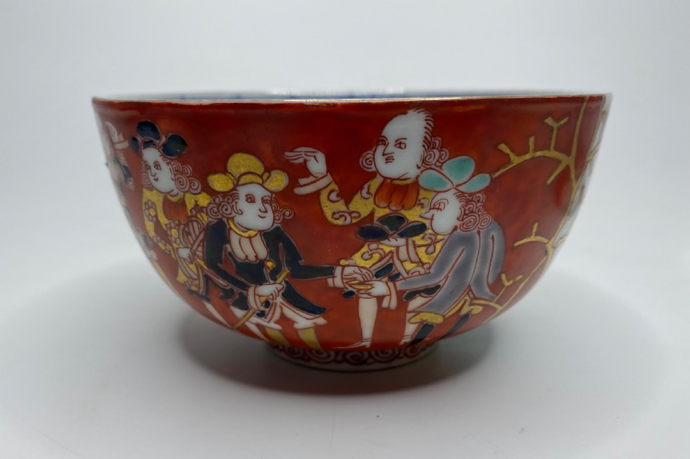 Imari ‘Black Ship’ bowl & cover, Meiji Period. View IX