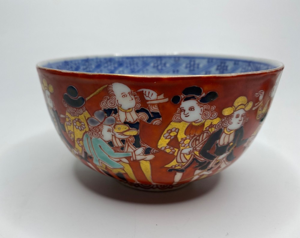 Imari ‘Black Ship’ bowl & cover, Meiji Period. View X