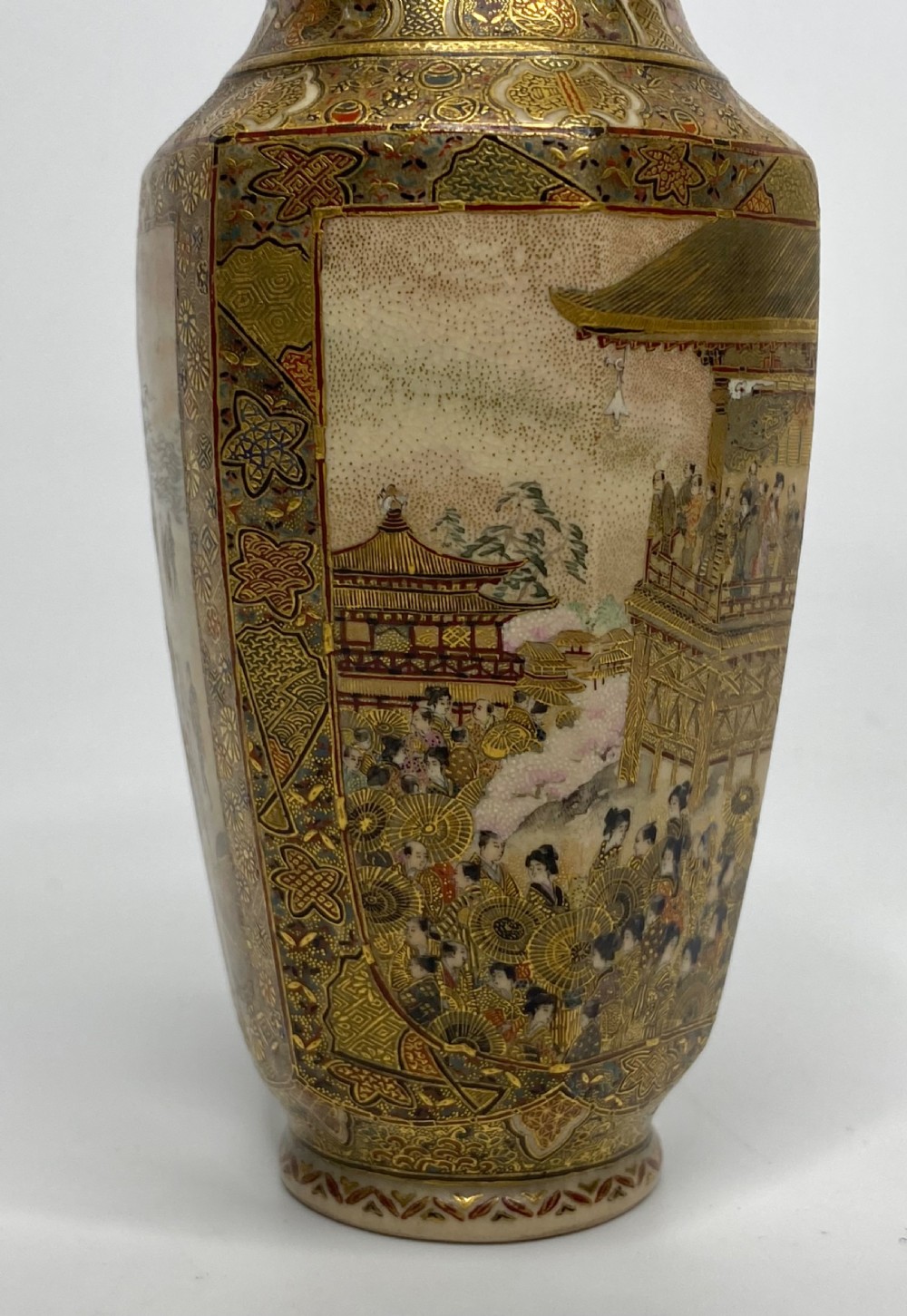 Satsuma pottery vase, signed Chikuzan, Meiji Period. View VII
