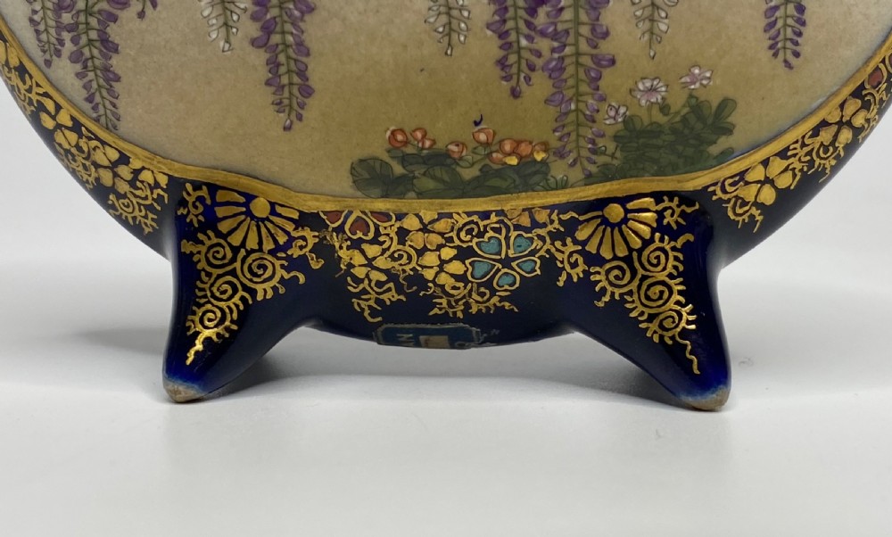 Satsuma pottery basket, Kinkozan, Meiji Period. View X