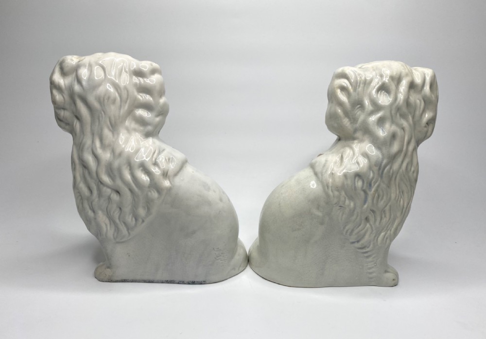 Rare pair Staffordshire Little Lion Dogs, c. 1860. View III