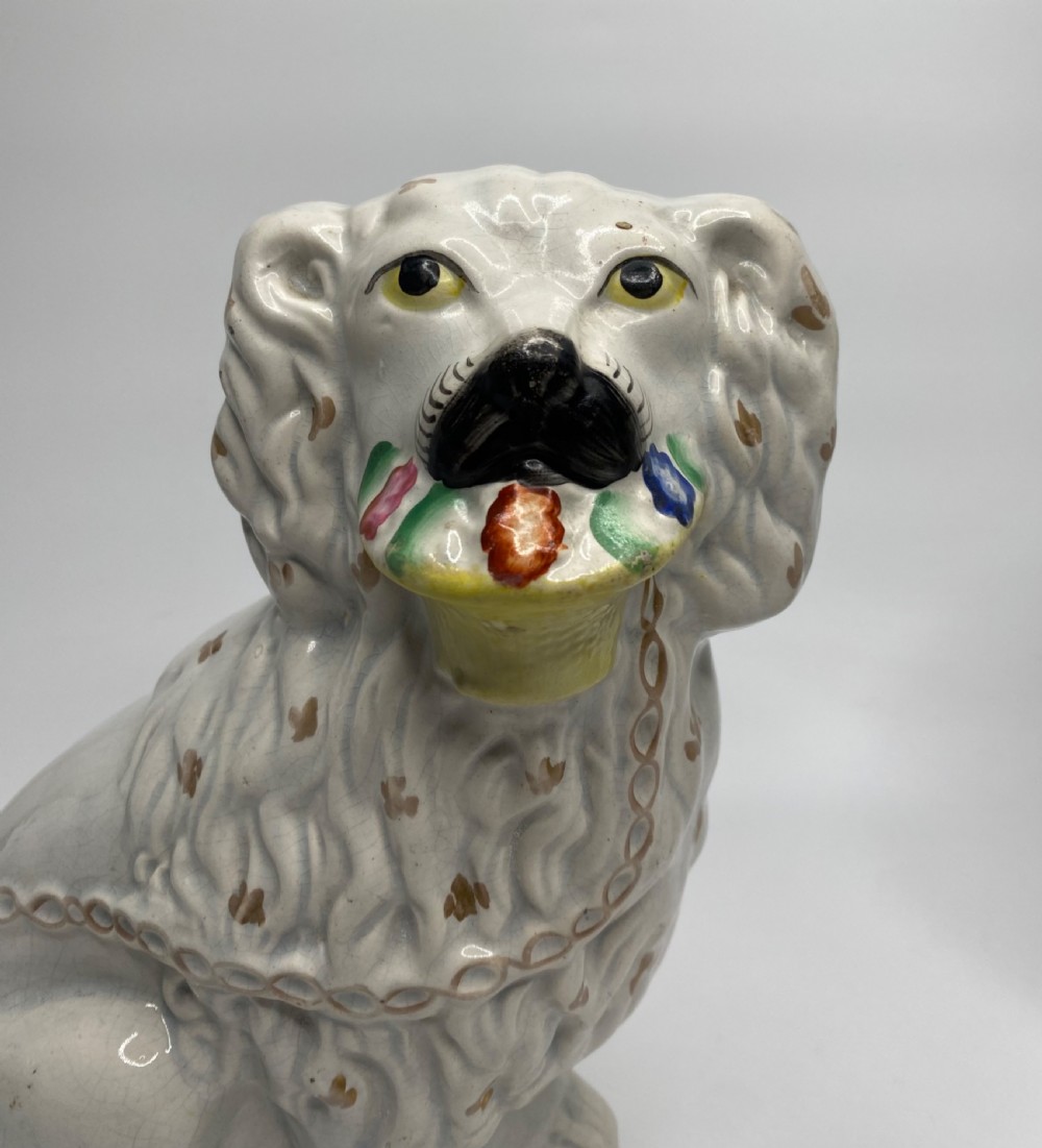 Rare pair Staffordshire Little Lion Dogs, c. 1860. View VI
