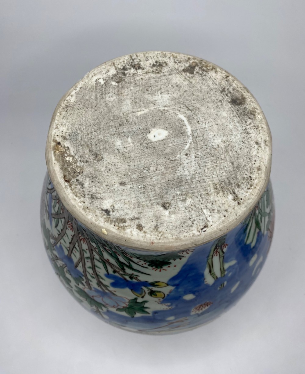 Chinese Wucai jar & cover. Shunzhi Period, c. 1650. View VI