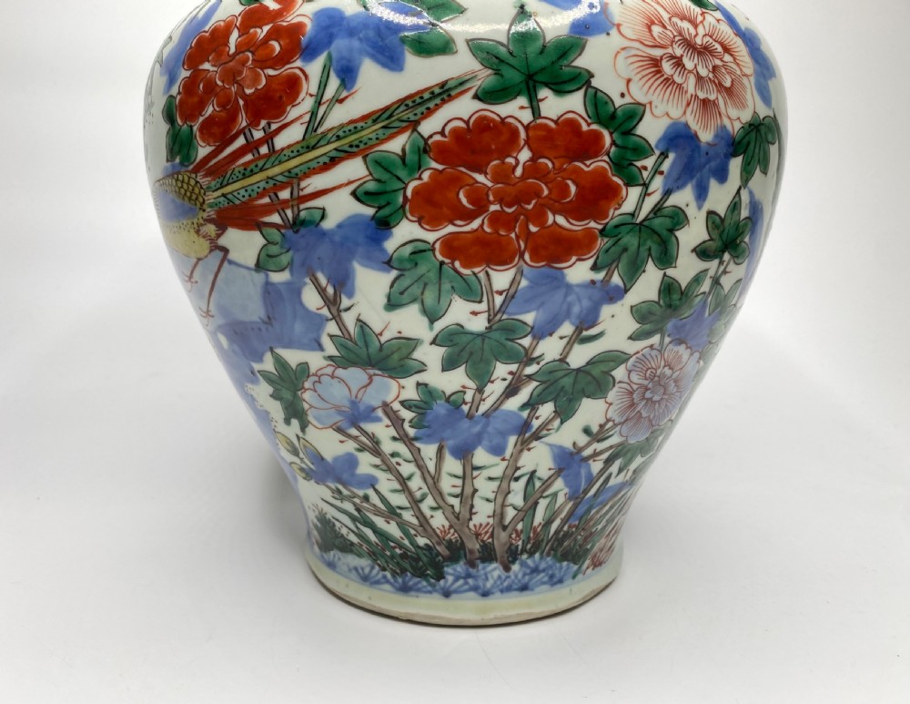 Chinese Wucai jar & cover. Shunzhi Period, c. 1650. View IX