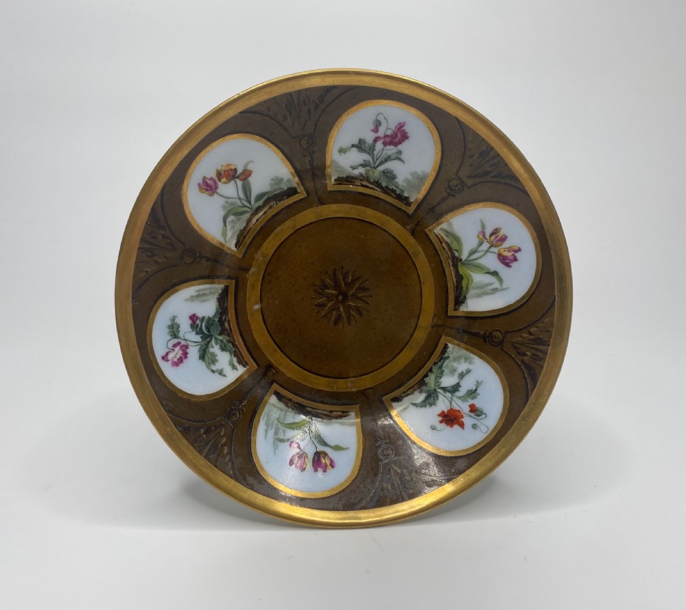 Paris porcelain coffee can & saucer, c. 1810. View III