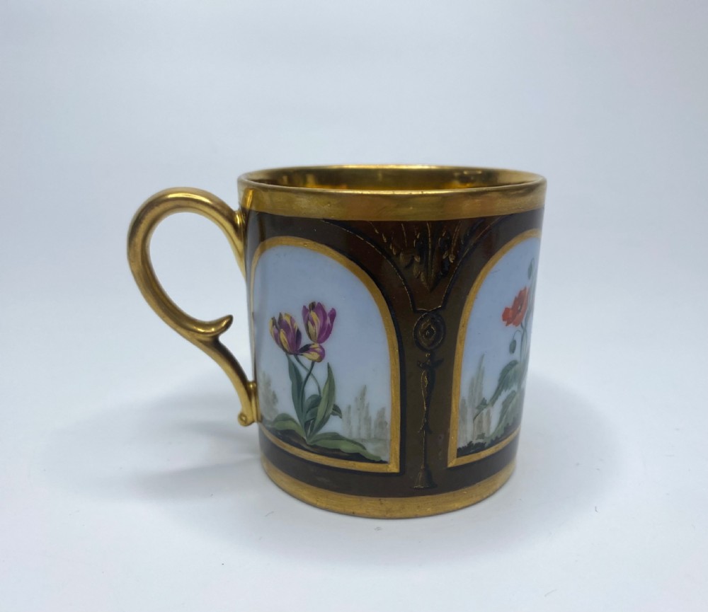 Paris porcelain coffee can & saucer, c. 1810. View V
