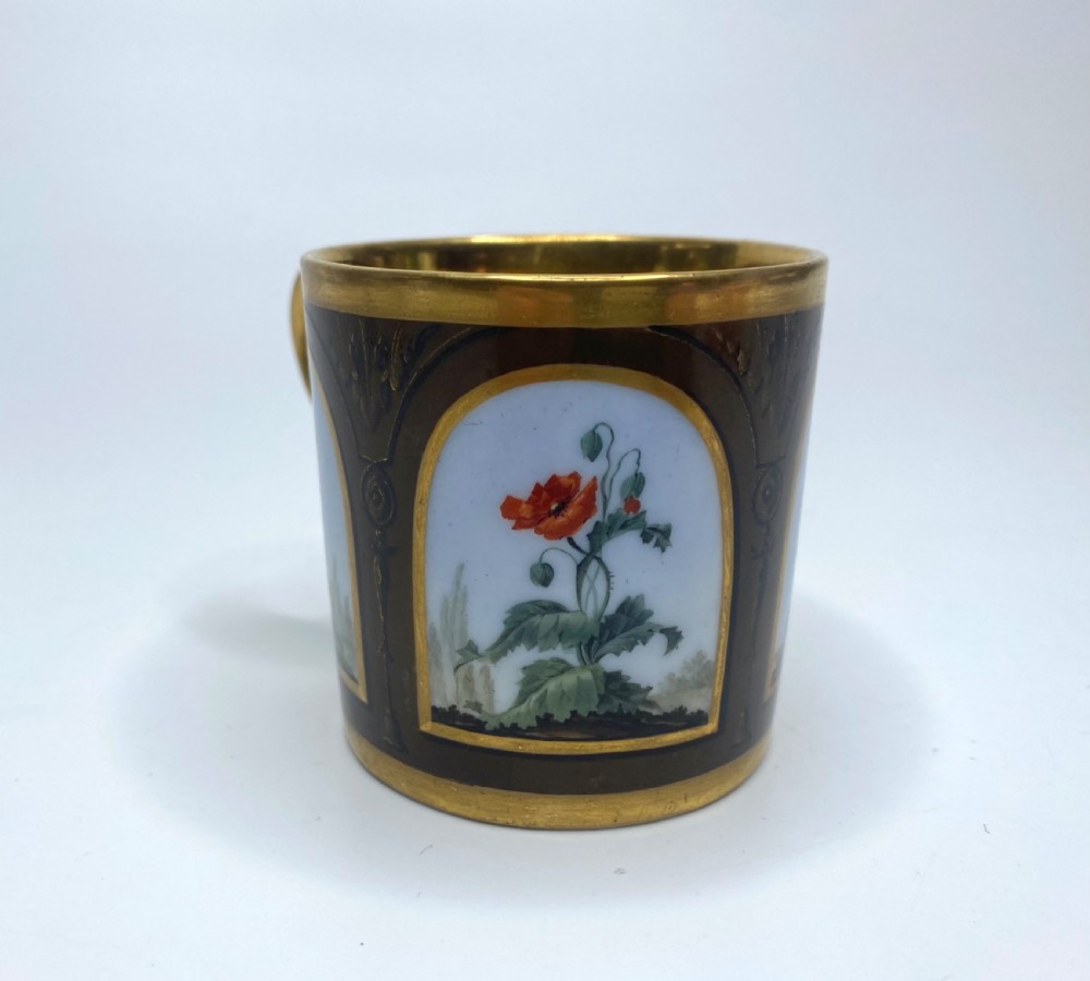 Paris porcelain coffee can & saucer, c. 1810. View VII