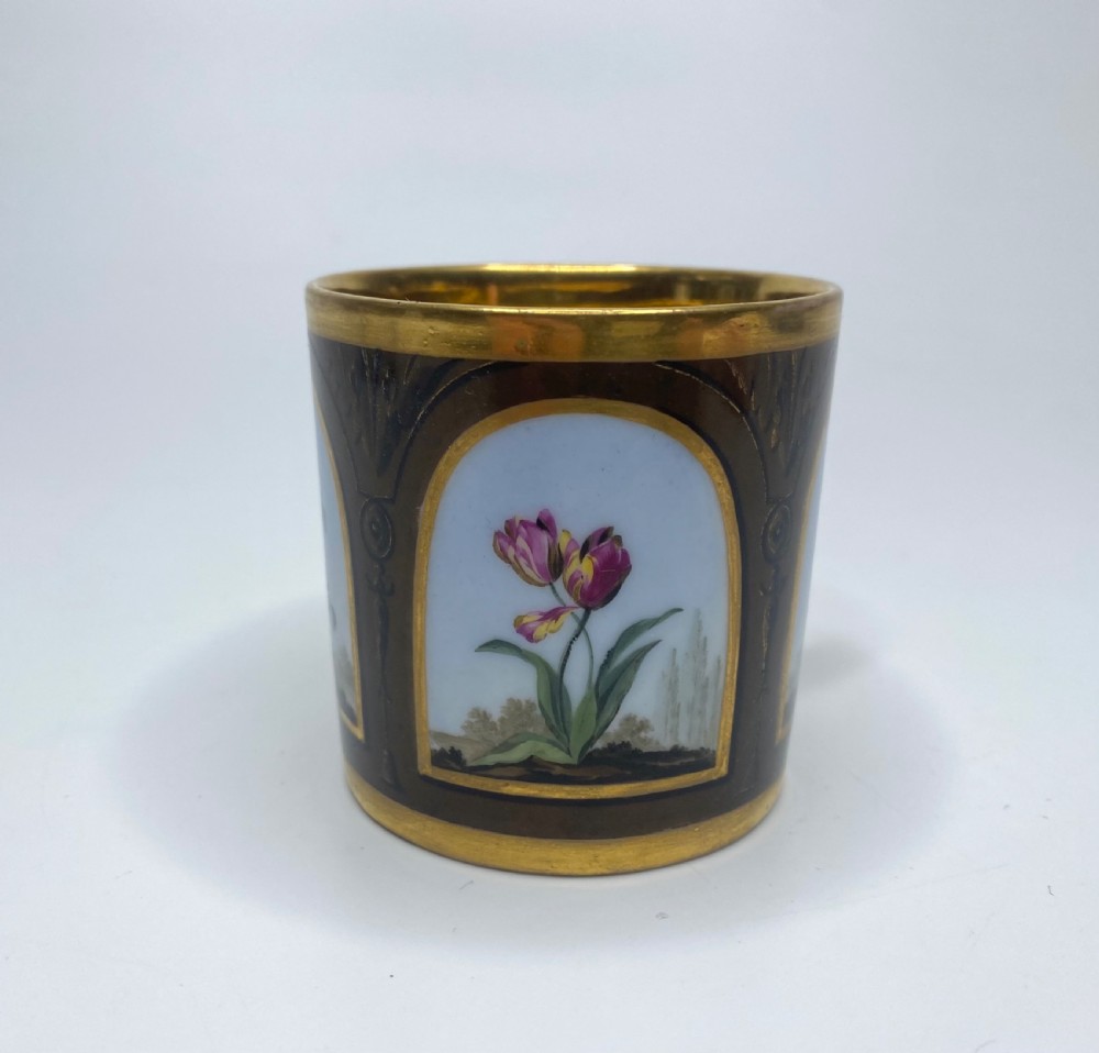 Paris porcelain coffee can & saucer, c. 1810. View VIII