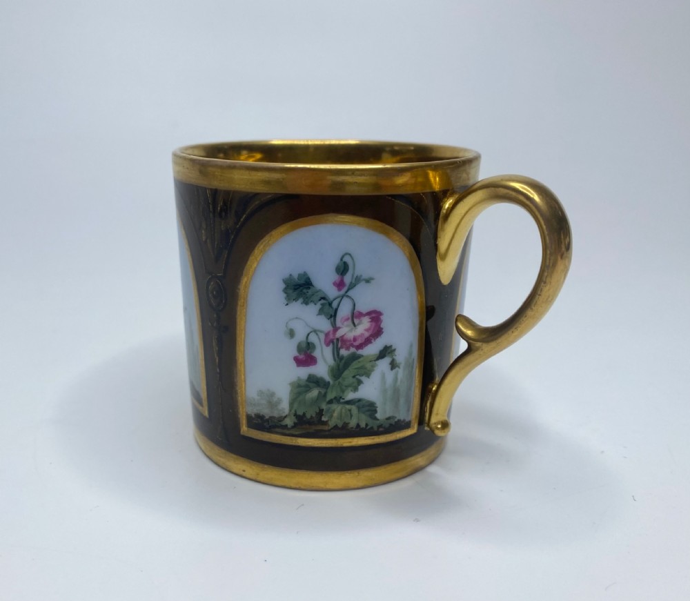 Paris porcelain coffee can & saucer, c. 1810. View IX