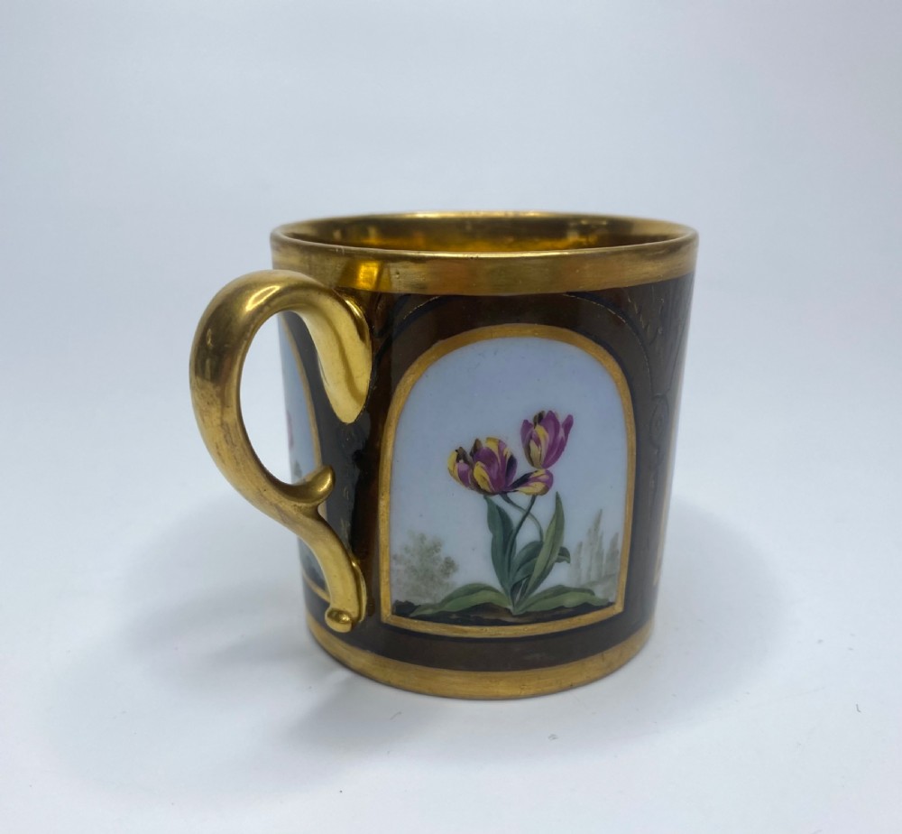 Paris porcelain coffee can & saucer, c. 1810. View X