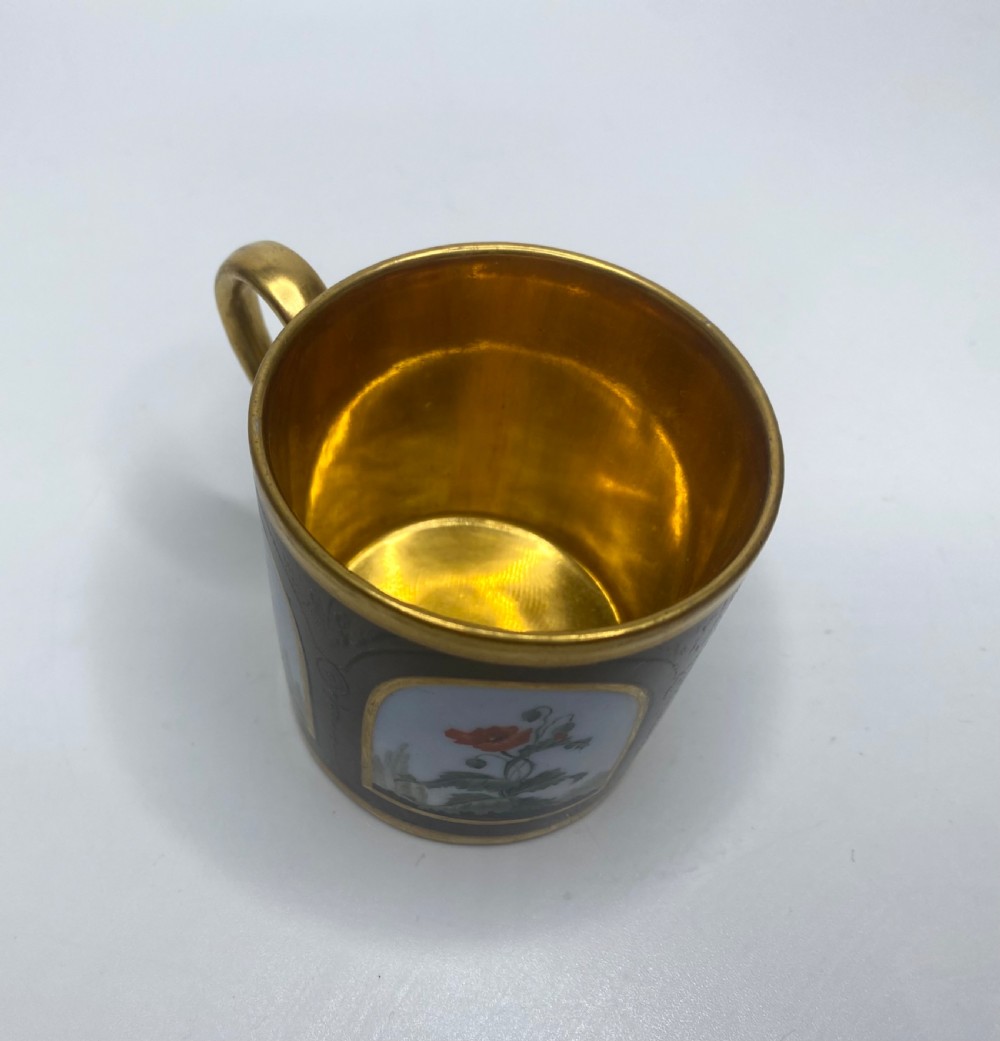 Paris porcelain coffee can & saucer, c. 1810. View XII