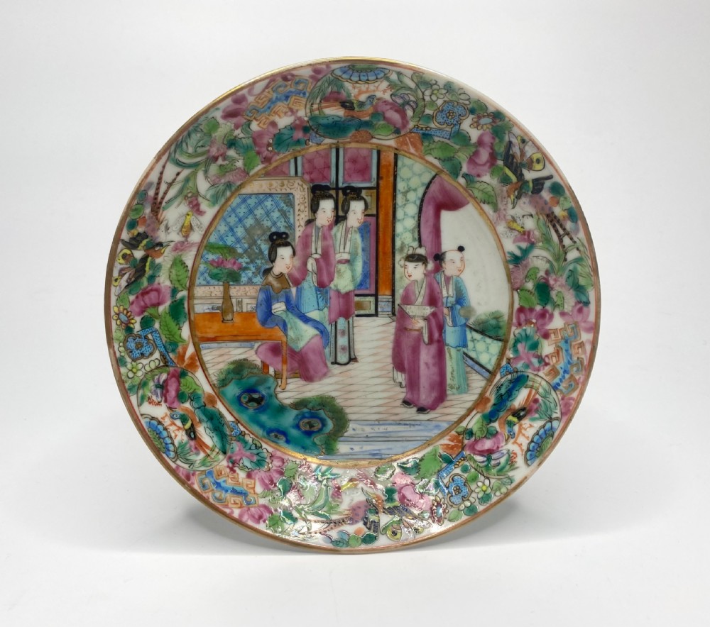 Chinese Canton porcelain cup & saucer, c. 1850. Qing dynasty. View II