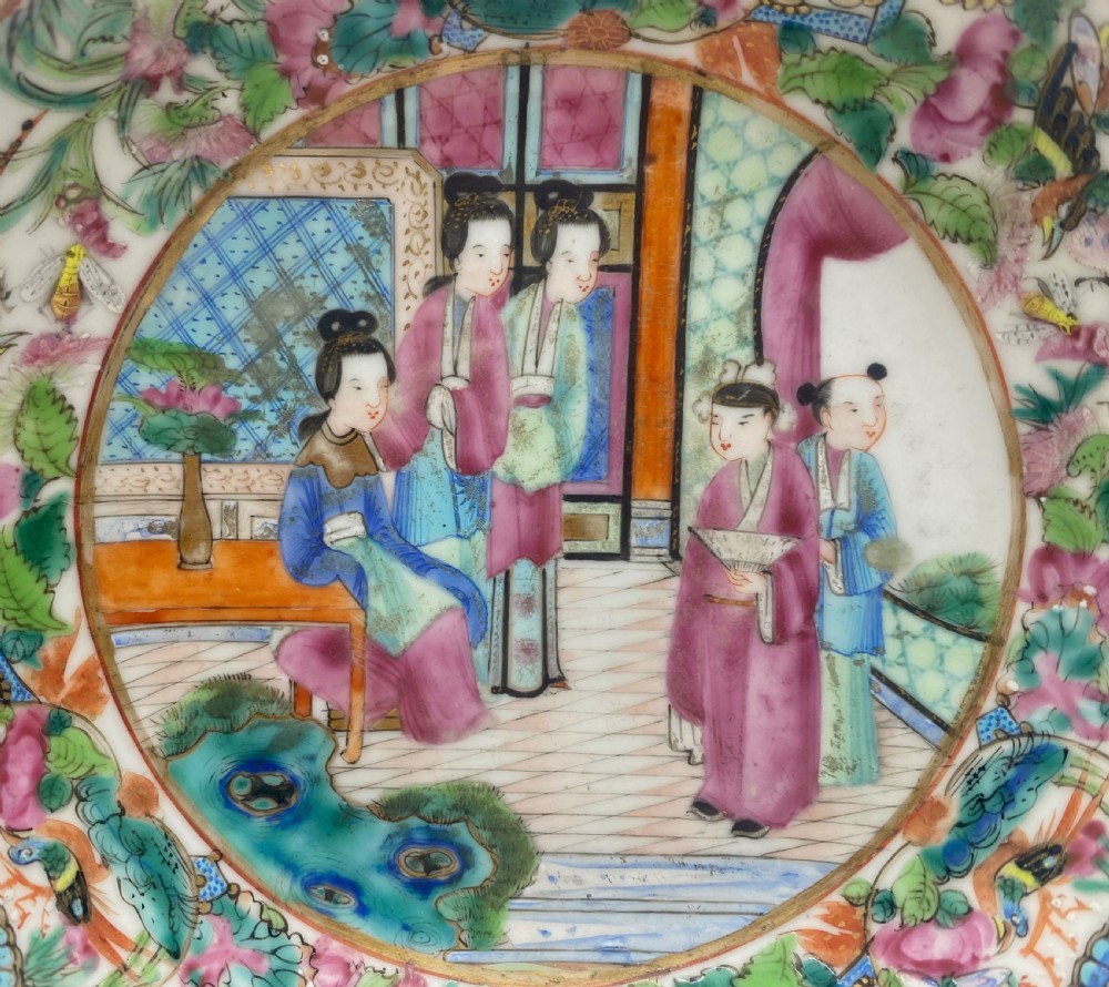 Chinese Canton porcelain cup & saucer, c. 1850. Qing dynasty. View III